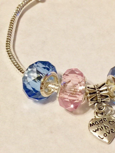 Silver Plated Add-A-Bead Starter Charm Bracelet