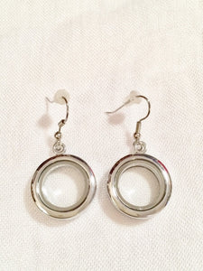 Silver Round Locket Earrings