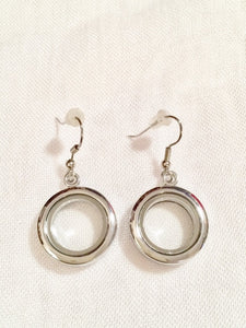 Silver Round Locket Earrings