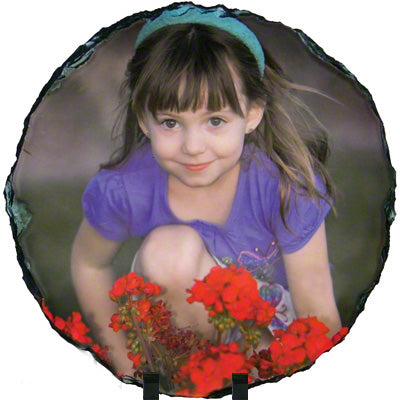 PERSONALIZED ROUND PHOTO SLATE 12 inch