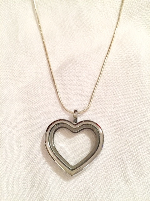 Heart Floating Charm Locket Necklace