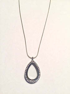 Teardrop Floating Charm Locket Necklace