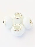 White and Clear Lampwork Murano Glass beads for European Charm Bracelet