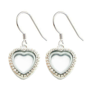 Tiny Heart Floating Locket Earrings
