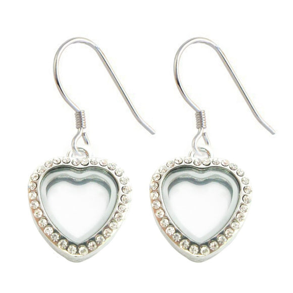 Tiny Heart Floating Locket Earrings