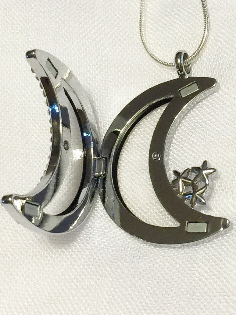 Moon n Stars Floating Charm Locket Necklace