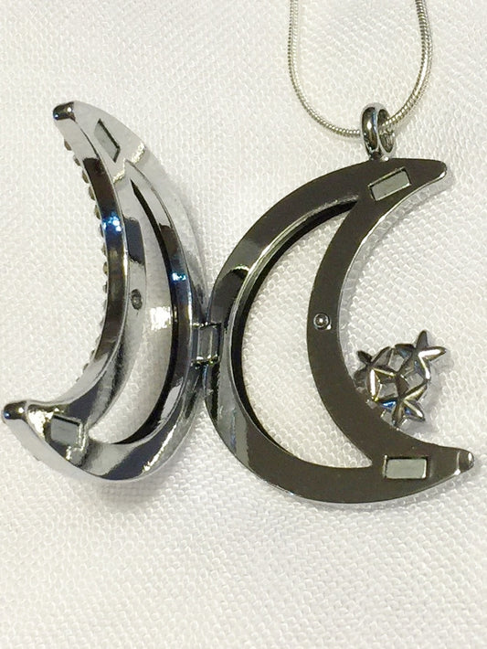 Moon n Stars Floating Charm Locket Necklace